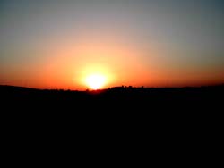 ヨルダン川西岸の夕日